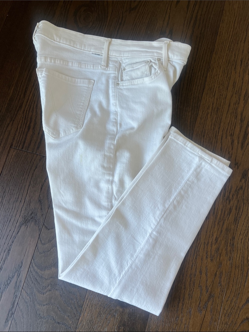 MOTHER White The Dropout Denim Jeans